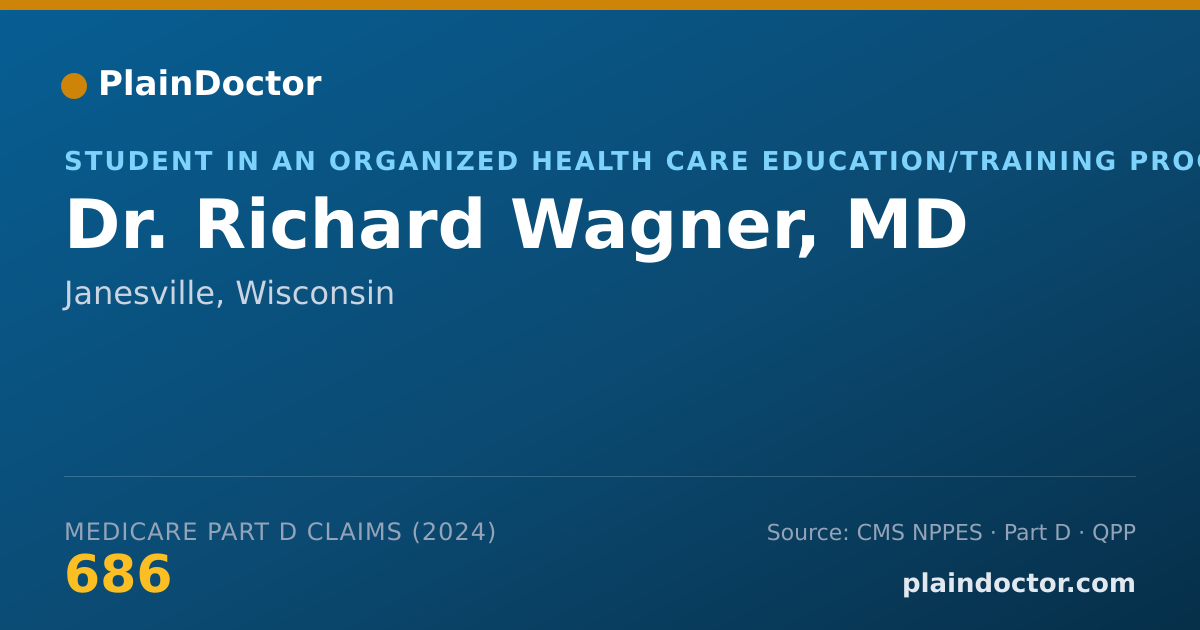 Shareable card for Richard Wagner, MD - Student in an Organized Health Care Education/Training Program, Janesville, WI