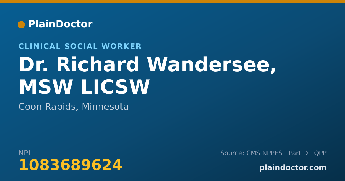 Shareable card for Richard Wandersee, MSW LICSW - Clinical Social Worker, Coon Rapids, MN