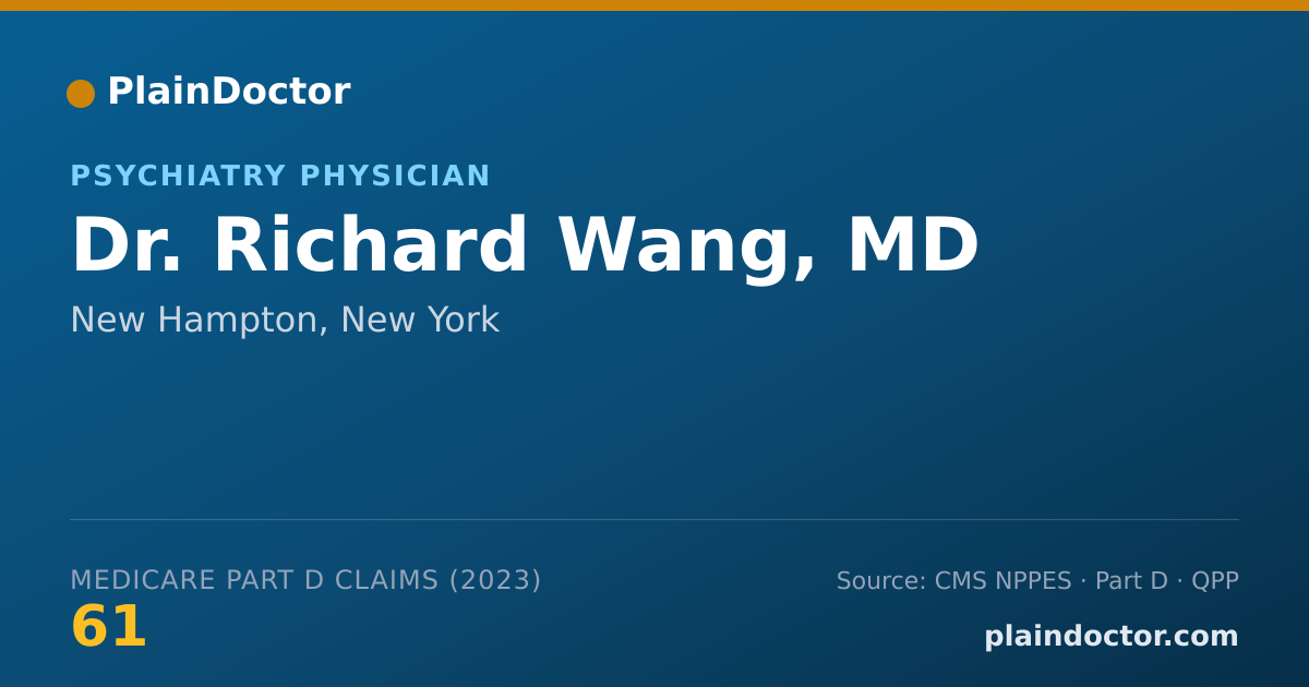 Shareable card for Richard Wang, MD - Psychiatry Physician, New Hampton, NY