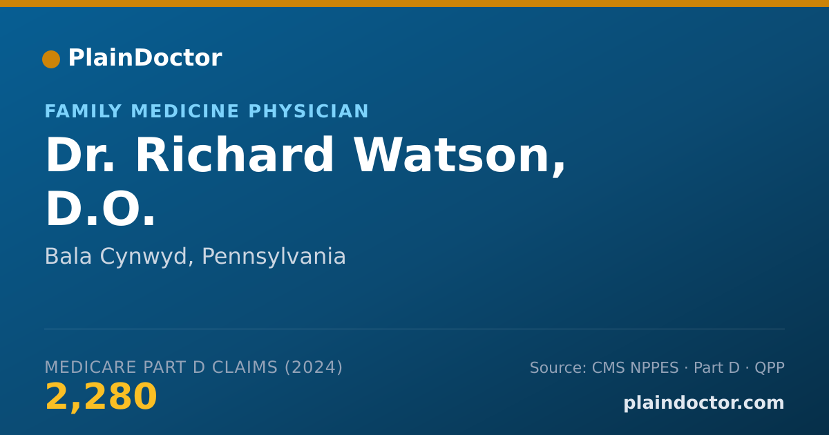 Shareable card for Richard Watson, D.O. - Family Medicine Physician, Bala Cynwyd, PA