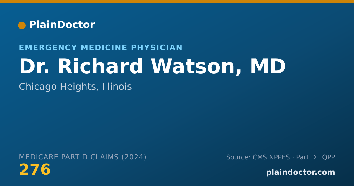 Shareable card for Richard Watson, MD - Emergency Medicine Physician, Chicago Heights, IL