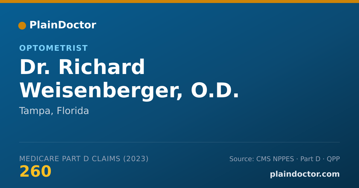 Shareable card for Richard Weisenberger, O.D. - Optometrist, Tampa, FL