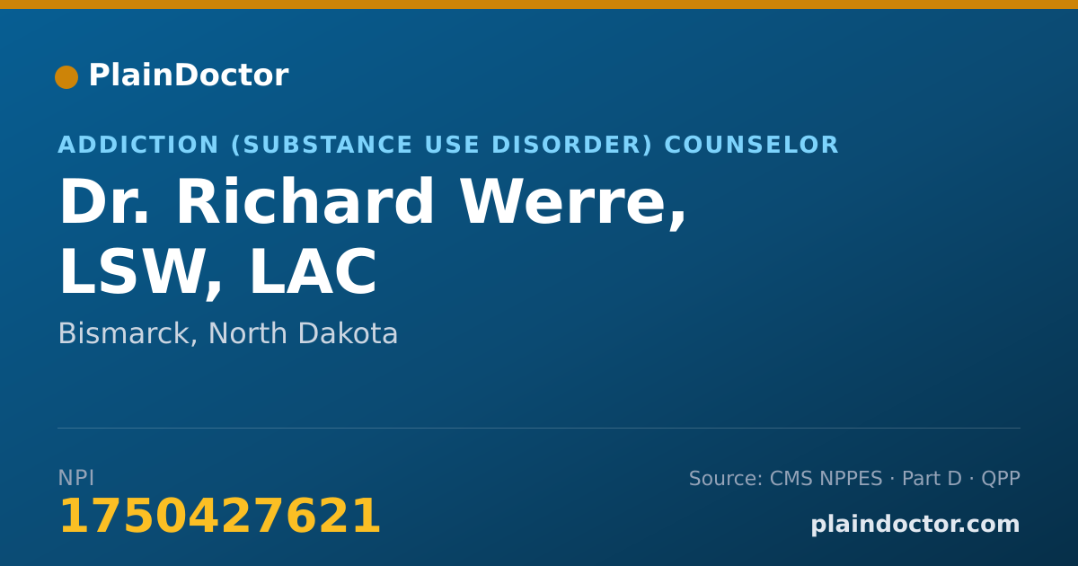 Shareable card for Richard Werre, LSW, LAC - Addiction (Substance Use Disorder) Counselor, Bismarck, ND