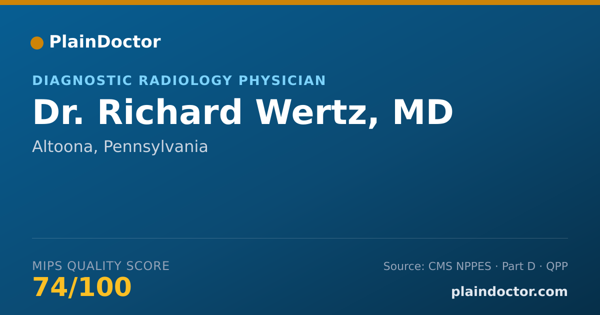 Shareable card for Richard Wertz, MD - Diagnostic Radiology Physician, Altoona, PA
