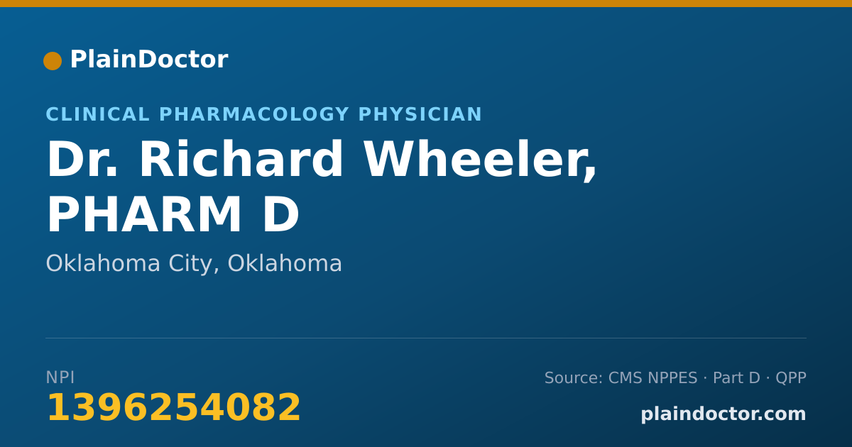 Shareable card for Richard Wheeler, PHARM D - Clinical Pharmacology Physician, Oklahoma City, OK