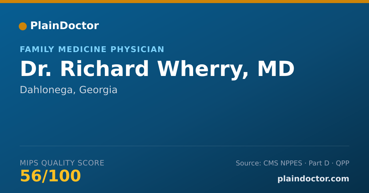 Shareable card for Richard Wherry, MD - Family Medicine Physician, Dahlonega, GA