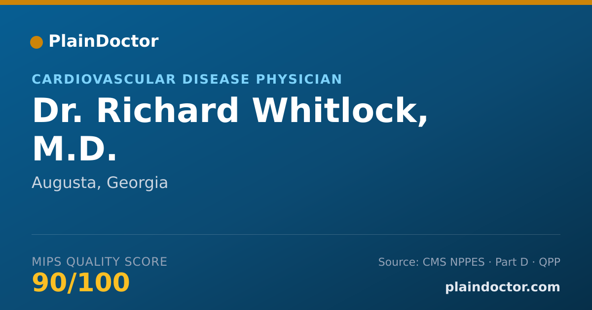 Shareable card for Richard Whitlock, M.D. - Cardiovascular Disease Physician, Augusta, GA