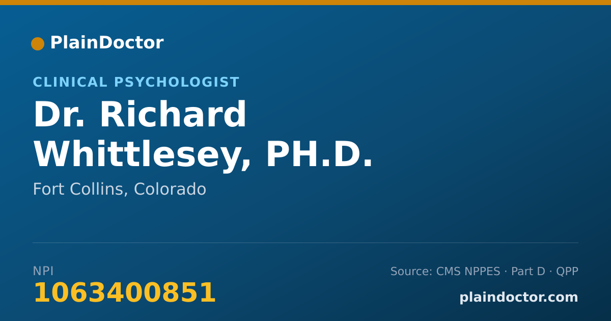 Shareable card for Richard Whittlesey, PH.D. - Clinical Psychologist, Fort Collins, CO
