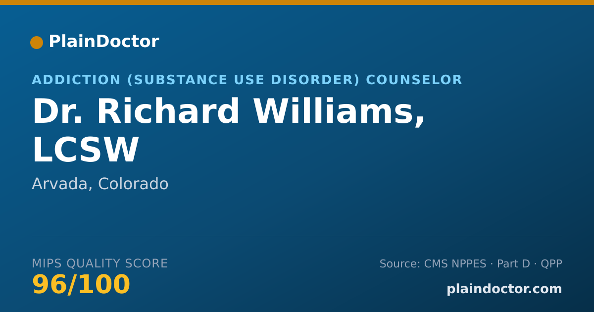 Shareable card for Richard Williams, LCSW - Addiction (Substance Use Disorder) Counselor, Arvada, CO