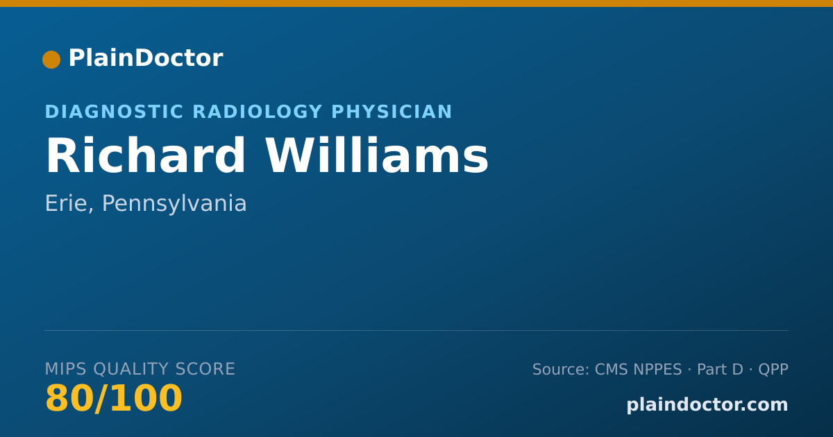 Shareable card for Richard Williams - Diagnostic Radiology Physician, Erie, PA