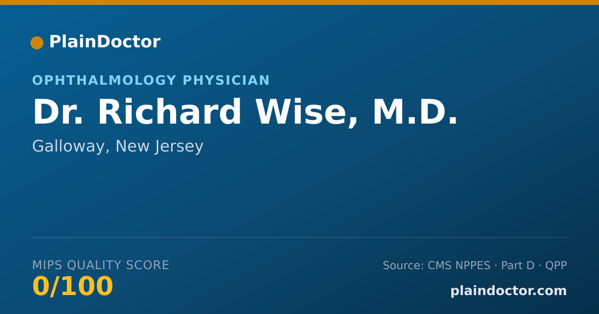 Shareable card for Richard Wise, M.D. - Ophthalmology Physician, Galloway, NJ