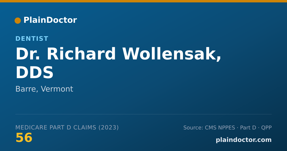 Shareable card for Richard Wollensak, DDS - Dentist, Barre, VT