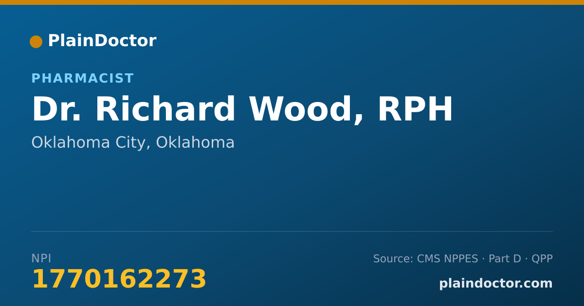 Shareable card for Richard Wood, RPH - Pharmacist, Oklahoma City, OK