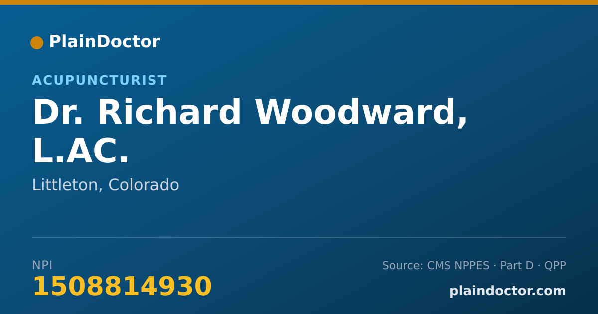 Shareable card for Richard Woodward, L.AC. - Acupuncturist, Littleton, CO