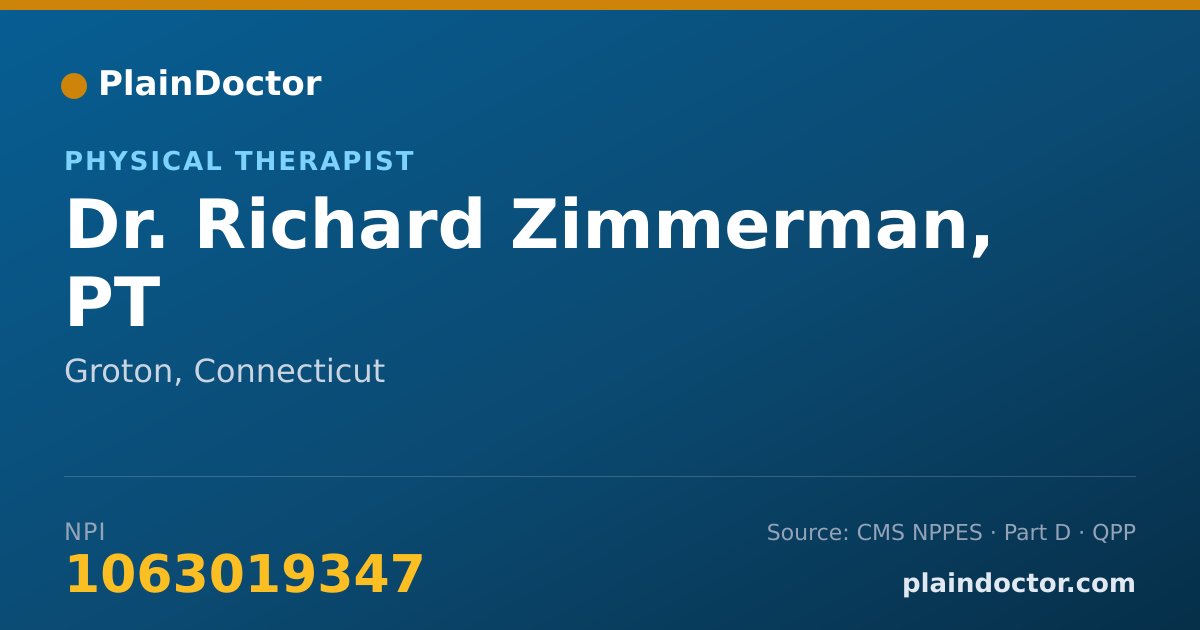 Shareable card for Richard Zimmerman, PT - Physical Therapist, Groton, CT