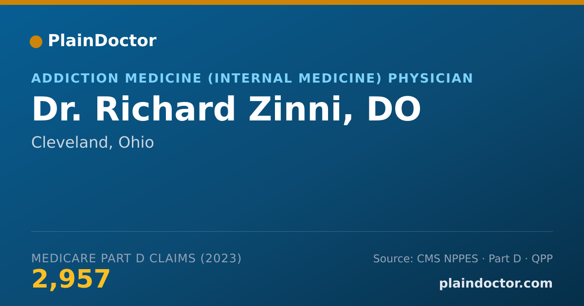 Shareable card for Richard Zinni, DO - Addiction Medicine (Internal Medicine) Physician, Cleveland, OH