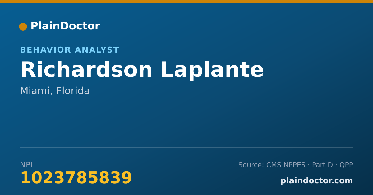 Shareable card for Richardson Laplante - Behavior Analyst, Miami, FL