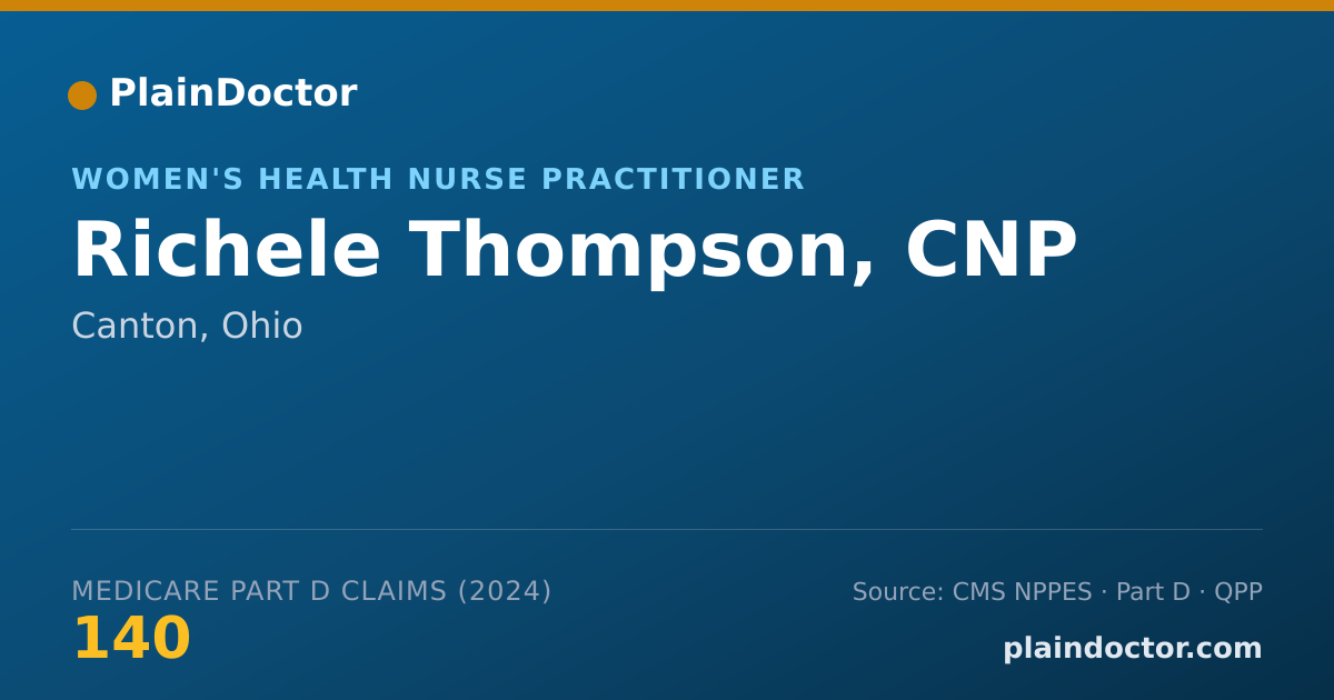 Shareable card for Richele Thompson, CNP - Women's Health Nurse Practitioner, Canton, OH