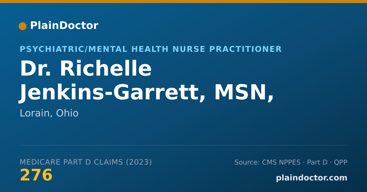 Shareable card for Richelle Jenkins-Garrett, MSN, APRN, PMHNP-BC - Psychiatric/Mental Health Nurse Practitioner, Lorain, OH