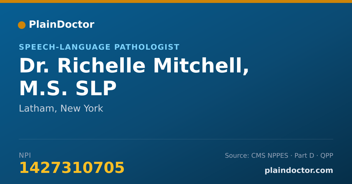 Shareable card for Richelle Mitchell, M.S. SLP - Speech-Language Pathologist, Latham, NY