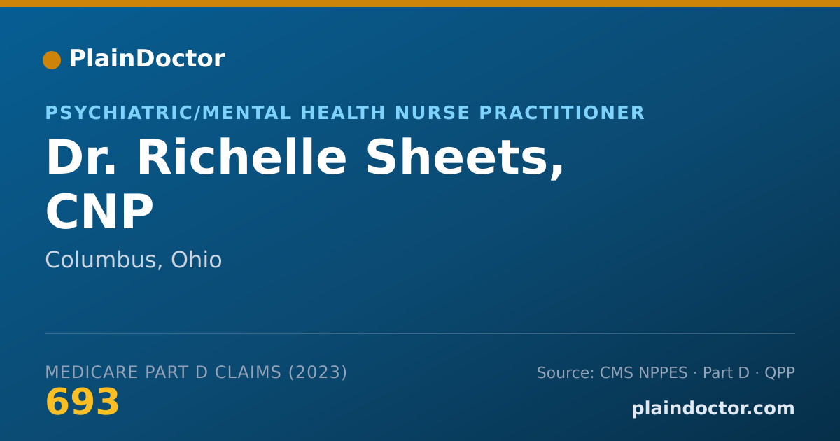Shareable card for Richelle Sheets, CNP - Psychiatric/Mental Health Nurse Practitioner, Columbus, OH