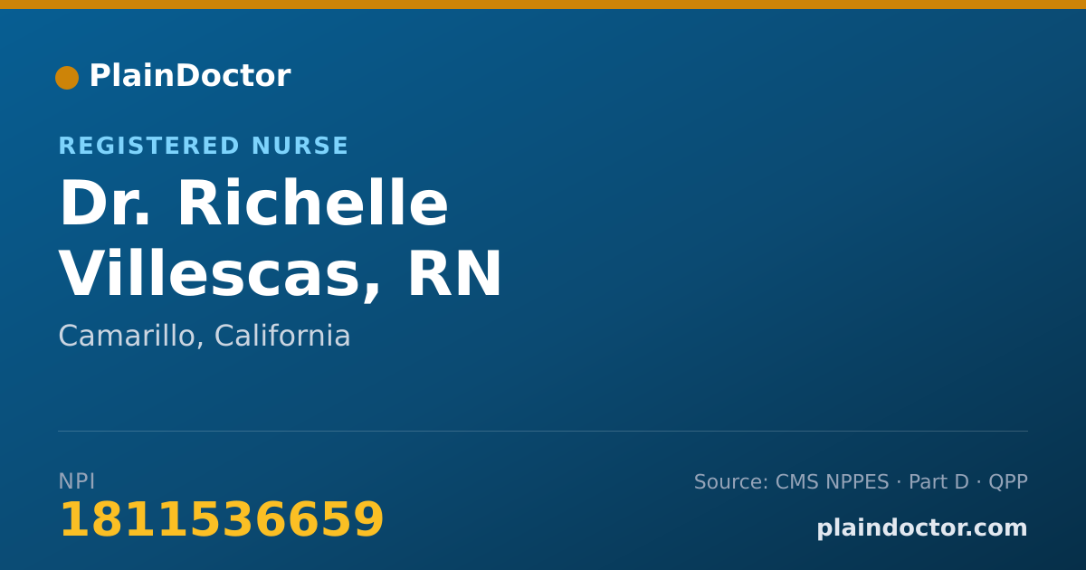 Shareable card for Richelle Villescas, RN - Registered Nurse, Camarillo, CA