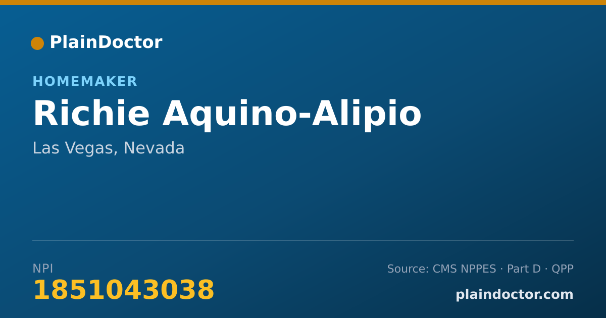 Shareable card for Richie Aquino-Alipio - Homemaker, Las Vegas, NV