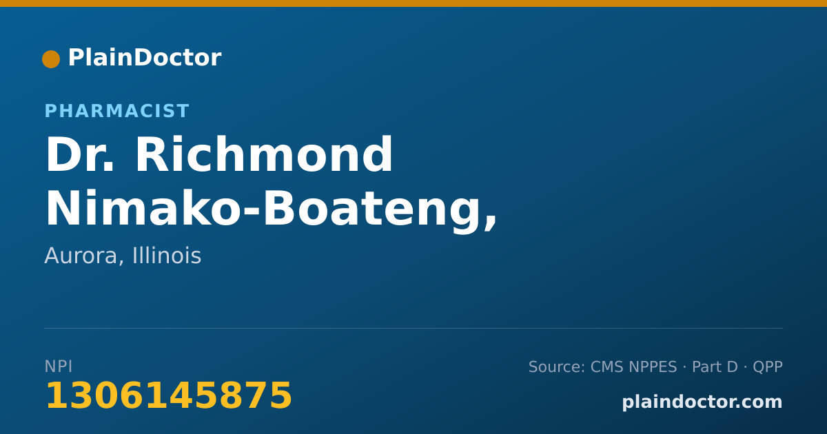 Shareable card for Richmond Nimako-Boateng, PHARM.D, RPH - Pharmacist, Aurora, IL