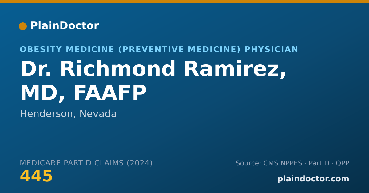 Shareable card for Richmond Ramirez, MD, FAAFP - Obesity Medicine (Preventive Medicine) Physician, Henderson, NV