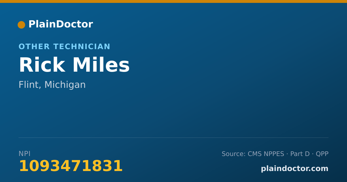 Shareable card for Rick Miles - Other Technician, Flint, MI