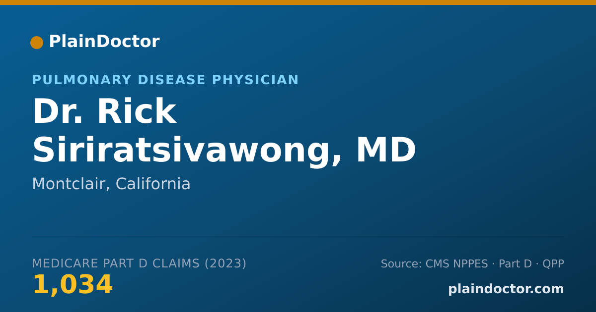 Shareable card for Rick Siriratsivawong, MD - Pulmonary Disease Physician, Montclair, CA