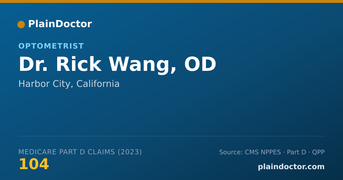Shareable card for Rick Wang, OD - Optometrist, Harbor City, CA