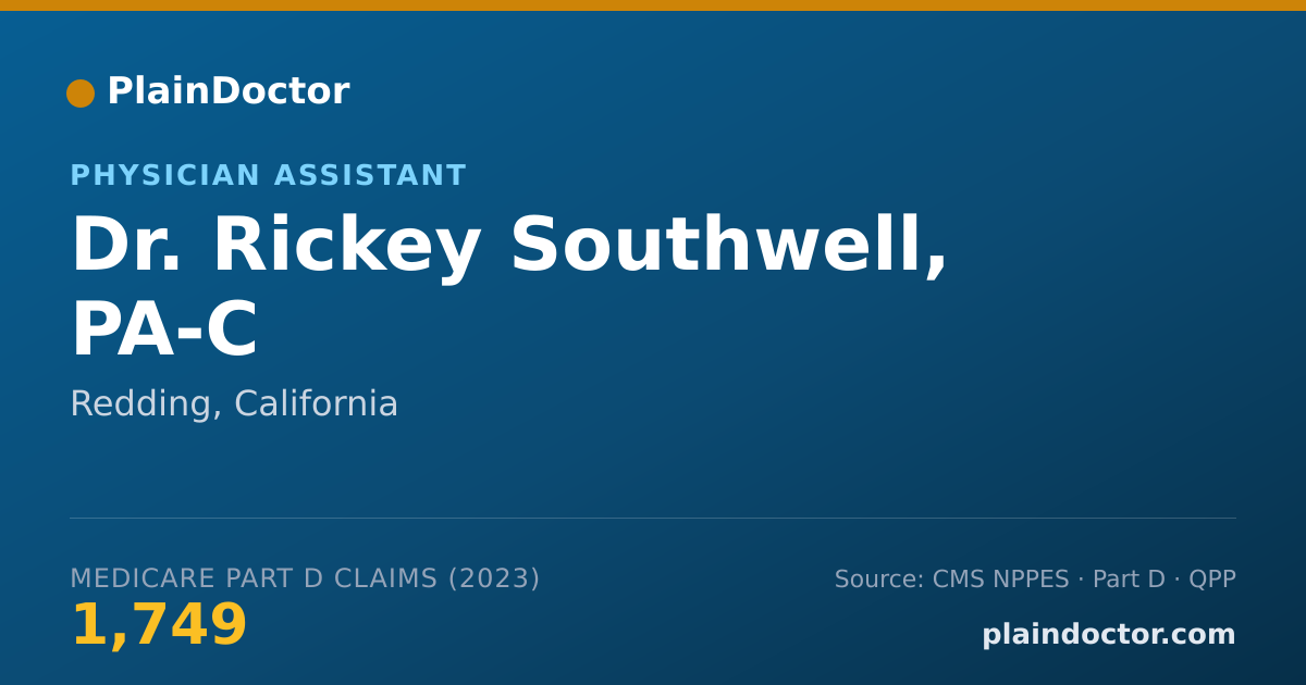 Shareable card for Rickey Southwell, PA-C - Physician Assistant, Redding, CA