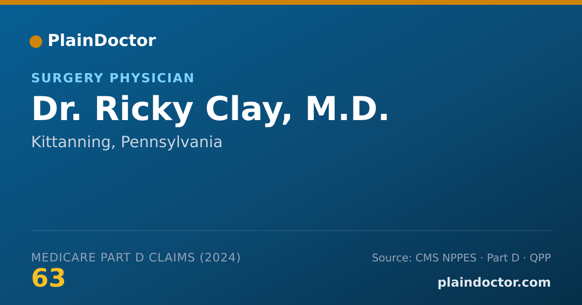 Shareable card for Ricky Clay, M.D. - Surgery Physician, Kittanning, PA