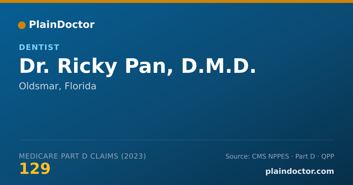 Shareable card for Ricky Pan, D.M.D. - Dentist, Oldsmar, FL