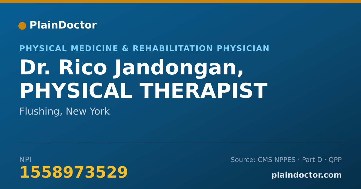 Shareable card for Rico Jandongan, PHYSICAL THERAPIST - Physical Medicine & Rehabilitation Physician, Flushing, NY