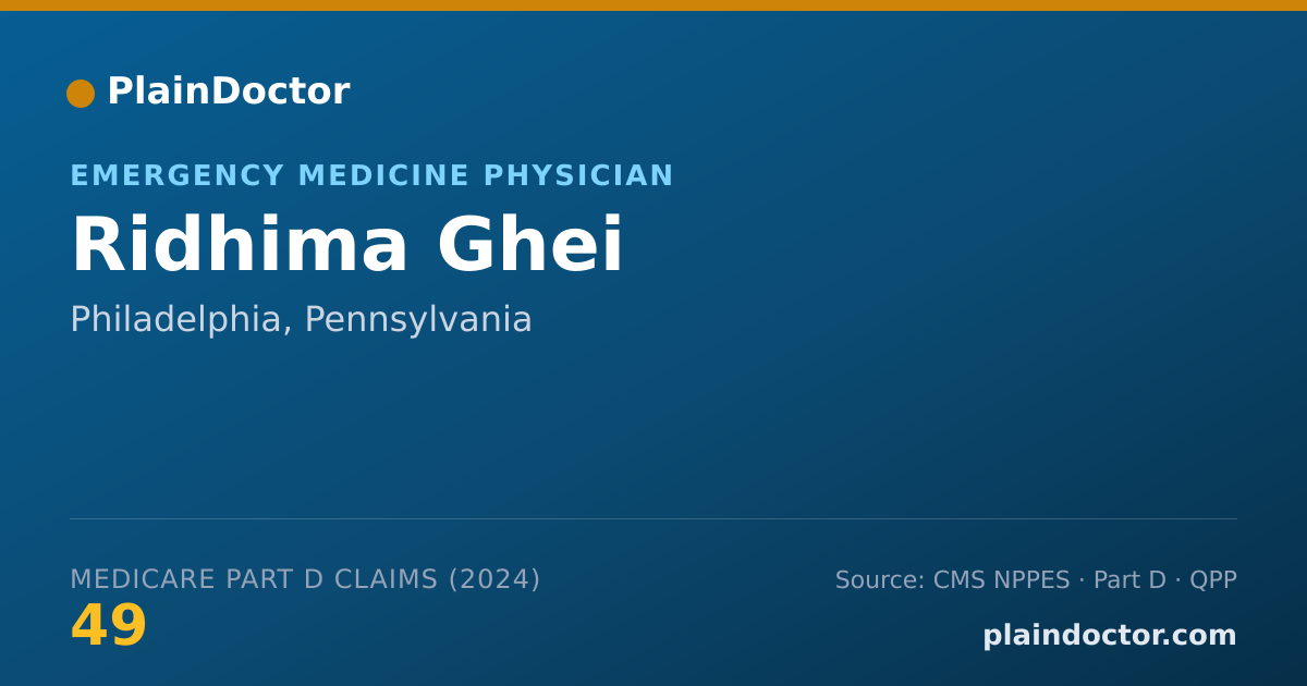 Shareable card for Ridhima Ghei - Emergency Medicine Physician, Philadelphia, PA