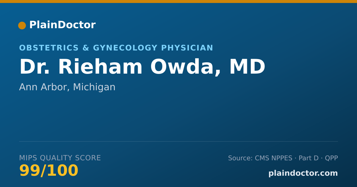 Shareable card for Rieham Owda, MD - Obstetrics & Gynecology Physician, Ann Arbor, MI