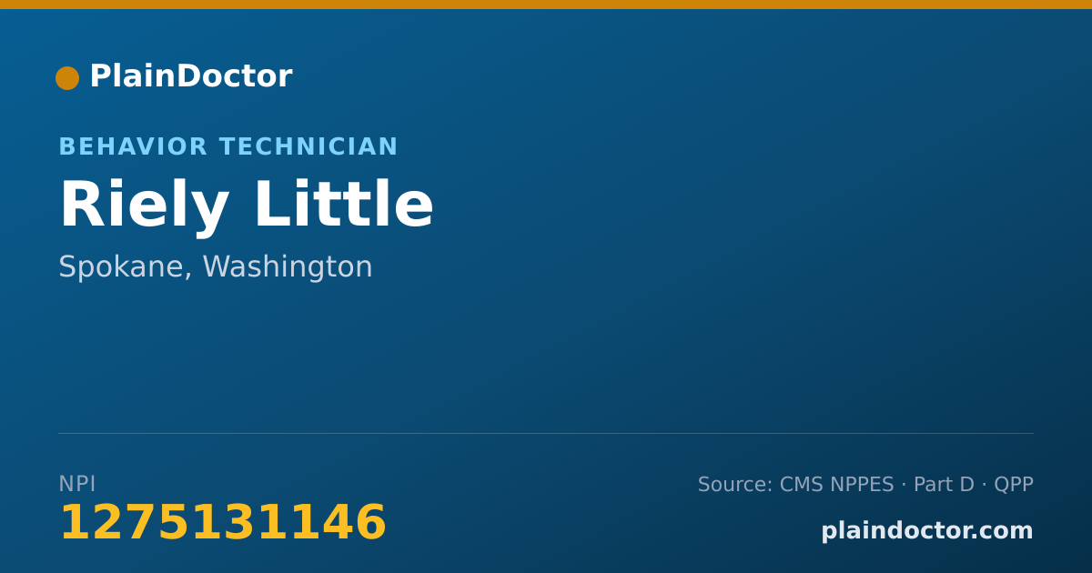 Shareable card for Riely Little - Behavior Technician, Spokane, WA