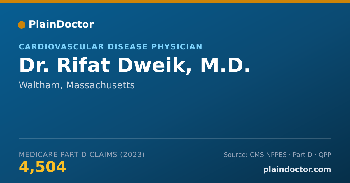 Shareable card for Rifat Dweik, M.D. - Cardiovascular Disease Physician, Waltham, MA