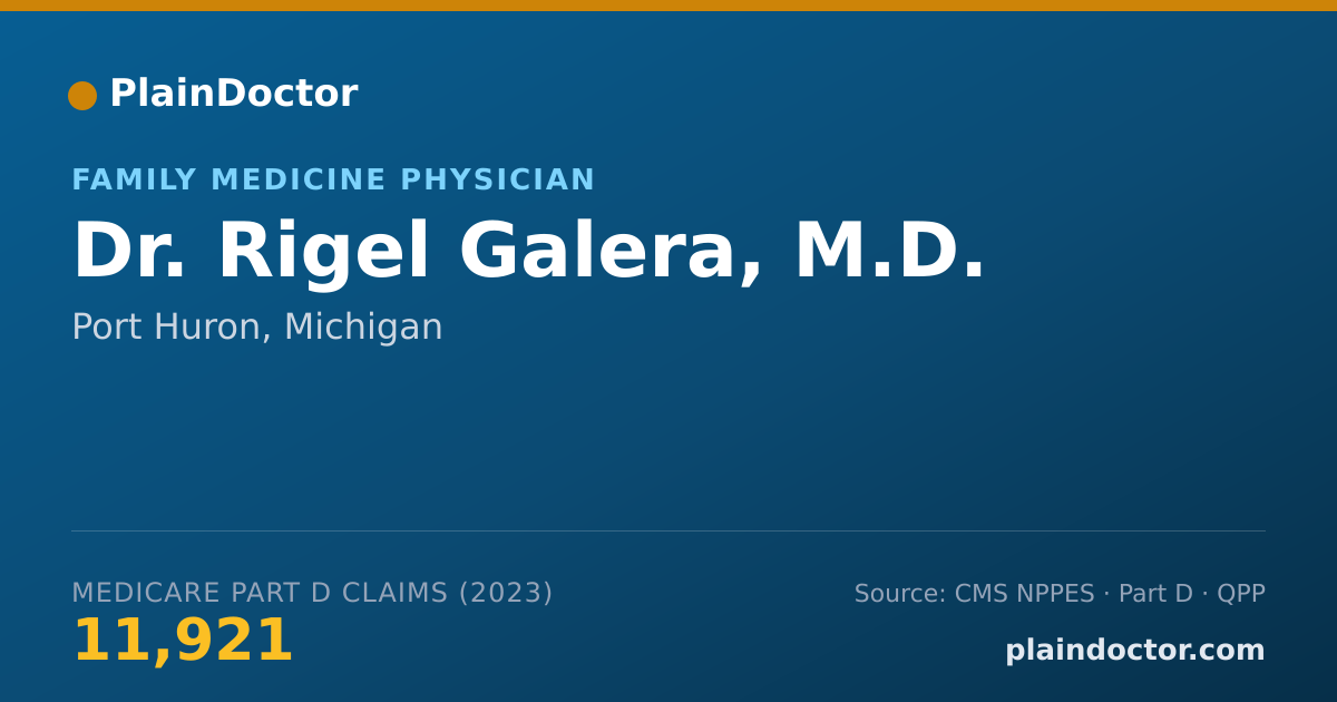 Shareable card for Rigel Galera, M.D. - Family Medicine Physician, Port Huron, MI