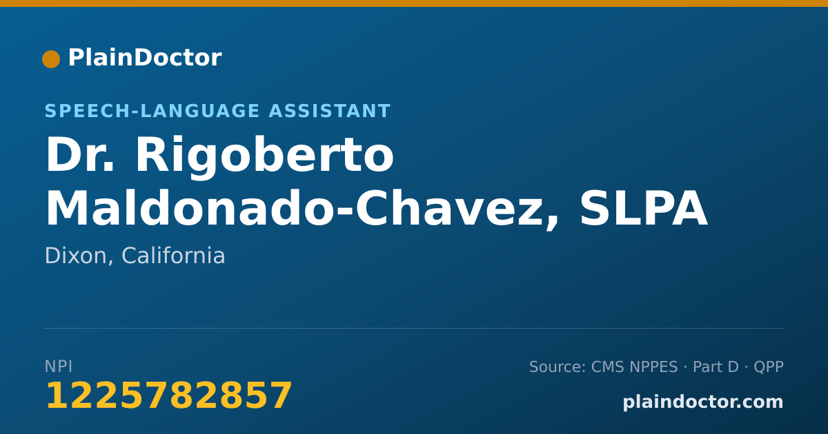 Shareable card for Rigoberto Maldonado-Chavez, SLPA - Speech-Language Assistant, Dixon, CA