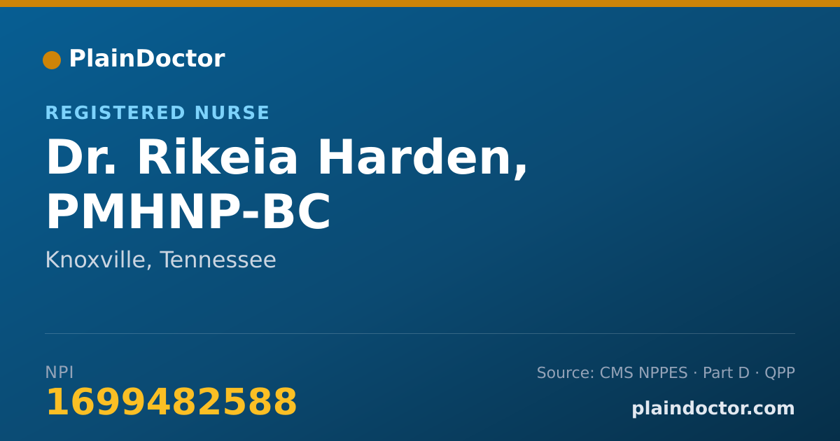 Shareable card for Rikeia Harden, PMHNP-BC - Registered Nurse, Knoxville, TN