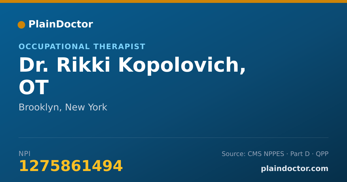 Shareable card for Rikki Kopolovich, OT - Occupational Therapist, Brooklyn, NY