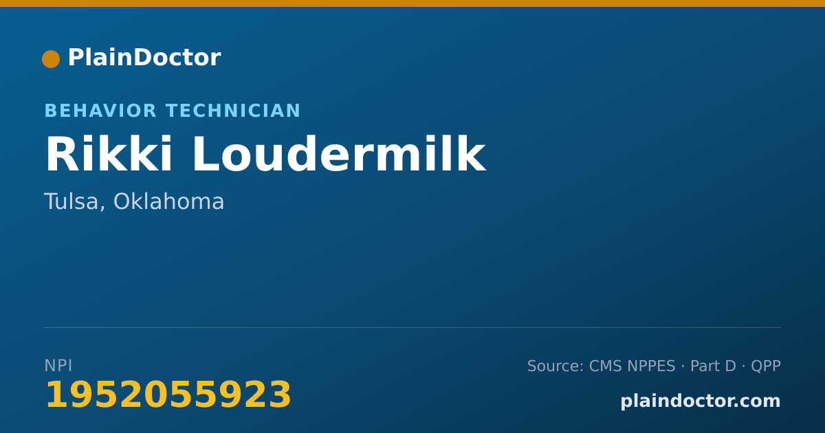 Shareable card for Rikki Loudermilk - Behavior Technician, Tulsa, OK