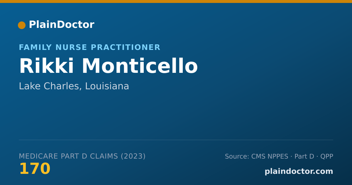 Shareable card for Rikki Monticello - Family Nurse Practitioner, Lake Charles, LA
