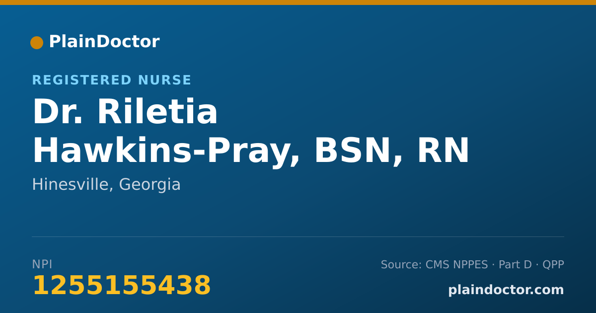 Shareable card for Riletia Hawkins-Pray, BSN, RN - Registered Nurse, Hinesville, GA