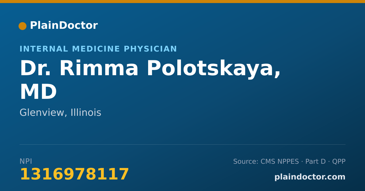 Shareable card for Rimma Polotskaya, MD - Internal Medicine Physician, Glenview, IL