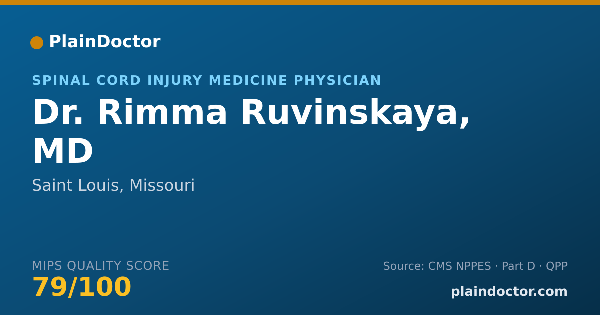 Shareable card for Rimma Ruvinskaya, MD - Spinal Cord Injury Medicine Physician, Saint Louis, MO