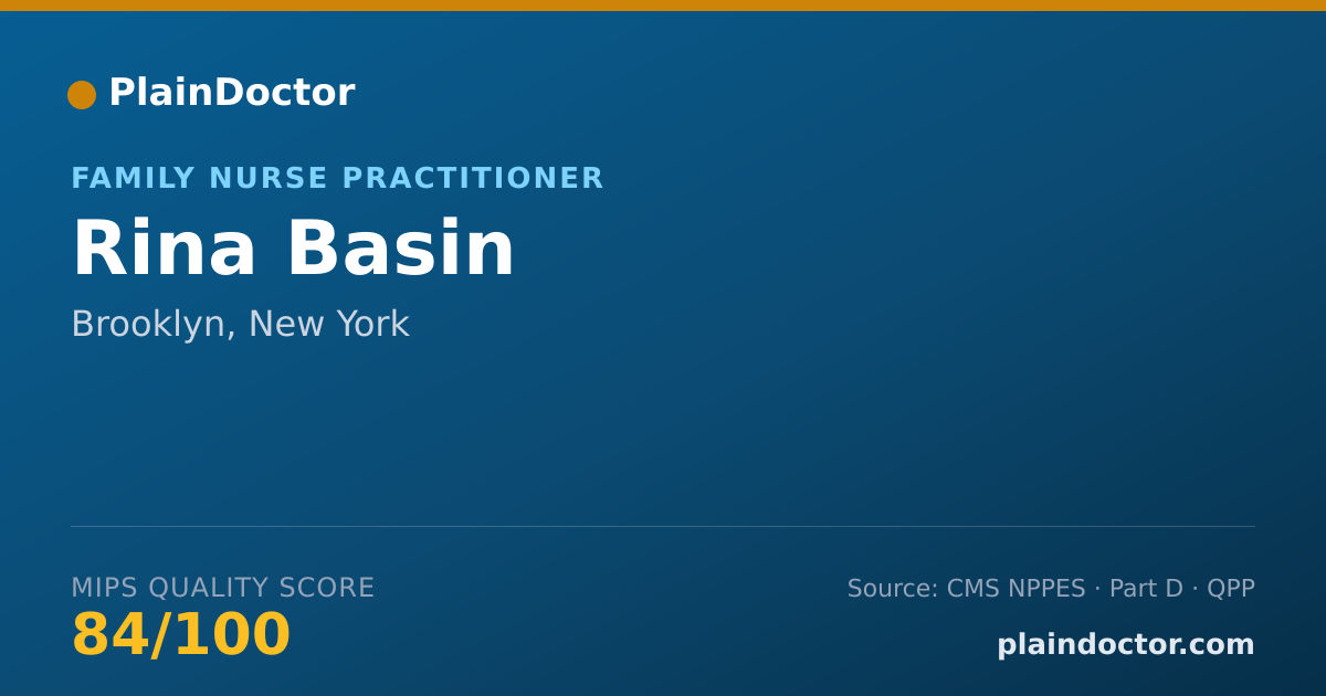 Shareable card for Rina Basin - Family Nurse Practitioner, Brooklyn, NY